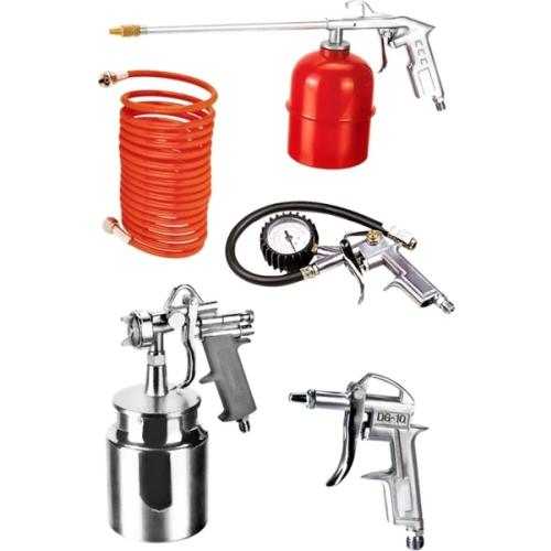 Max Extra Voylet 5 Parça Havalı Alet Seti Boya Tabancası Ve Sprel Hava Hortumları Jaklı Full Set