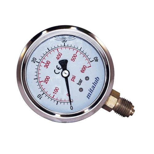 MİTALUB MANOMETRE GLİS. 63MM 0-600 BAR İNOX ALT.ÇIK. 1*4\"