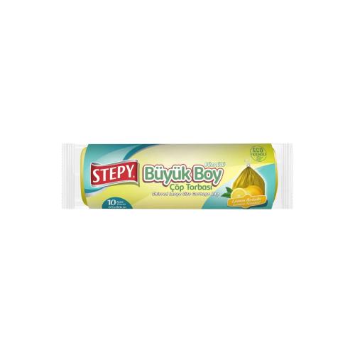 STEPY BÜZGÜLÜ ORTA BOY LİMON KOKULU ÇÖP TORBASI 10LU